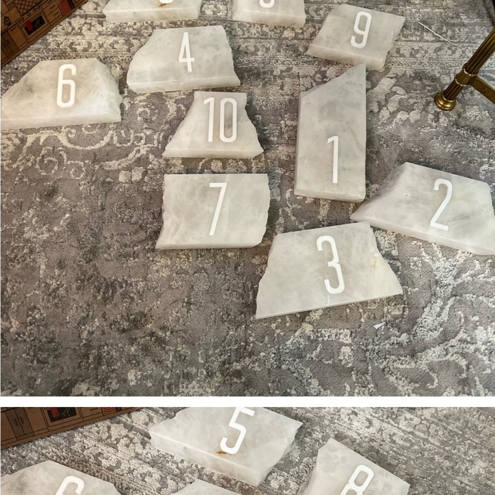 Elegant White Marble Numbered Tiles